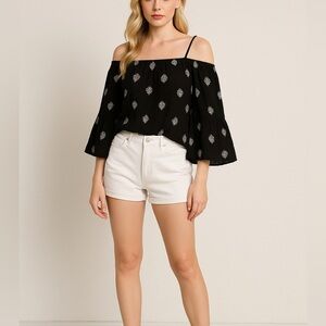 Forever 21 Embroidered Off-Shoulder Boho Top